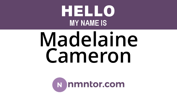 Madelaine Cameron