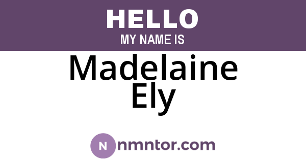 Madelaine Ely