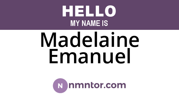 Madelaine Emanuel