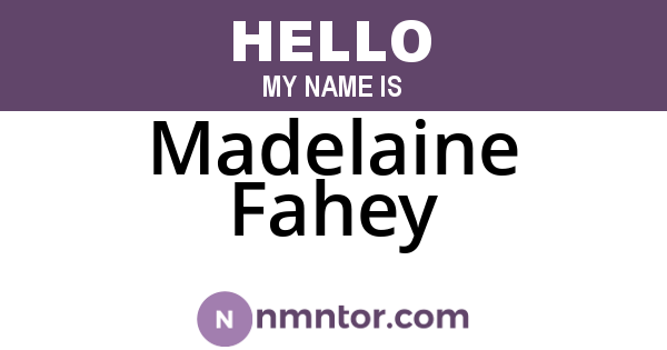 Madelaine Fahey