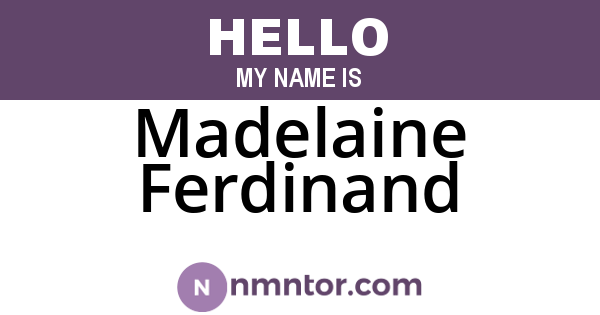 Madelaine Ferdinand