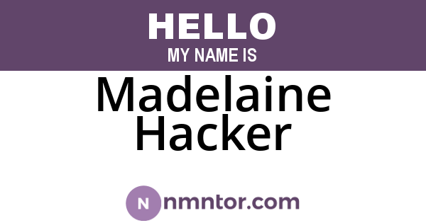 Madelaine Hacker