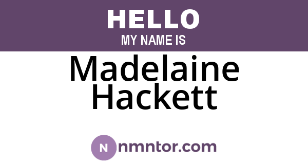 Madelaine Hackett