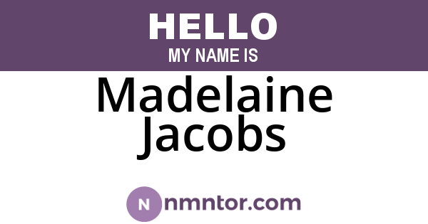 Madelaine Jacobs