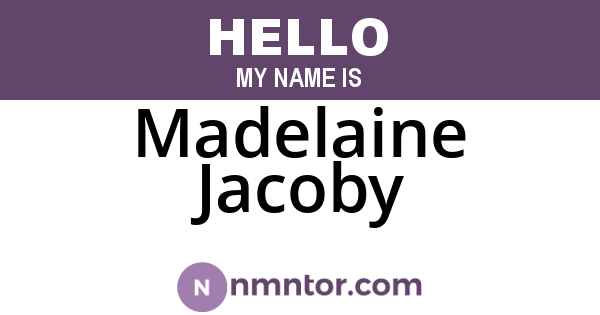 Madelaine Jacoby