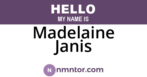 Madelaine Janis