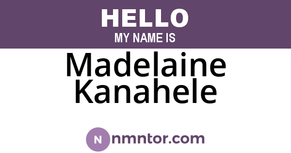 Madelaine Kanahele