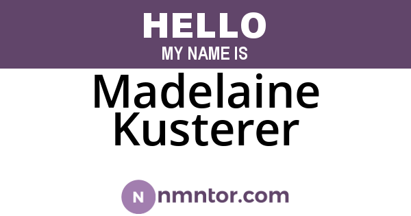 Madelaine Kusterer