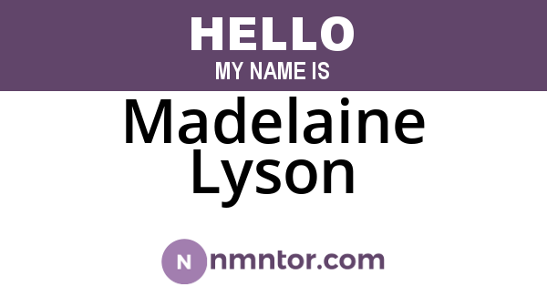Madelaine Lyson