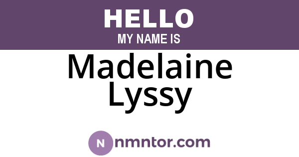 Madelaine Lyssy