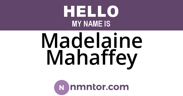 Madelaine Mahaffey