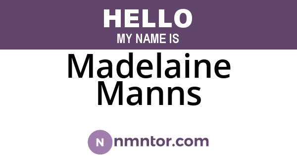 Madelaine Manns