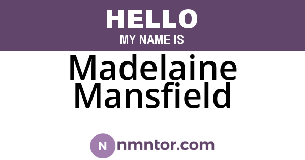 Madelaine Mansfield
