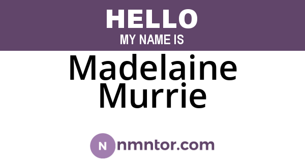 Madelaine Murrie