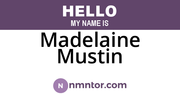 Madelaine Mustin