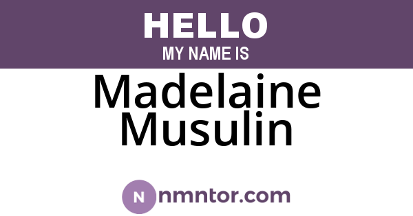 Madelaine Musulin