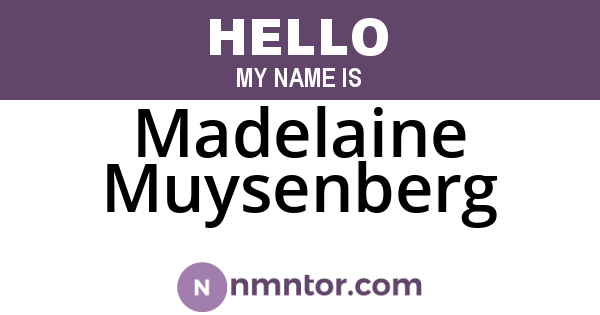 Madelaine Muysenberg