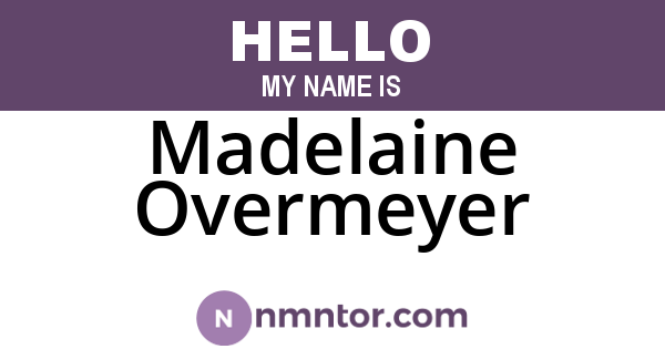 Madelaine Overmeyer