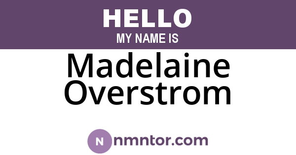 Madelaine Overstrom