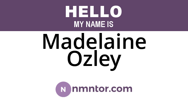 Madelaine Ozley
