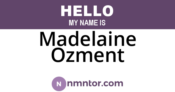 Madelaine Ozment