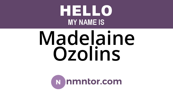 Madelaine Ozolins