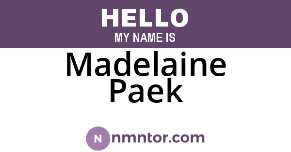 Madelaine Paek
