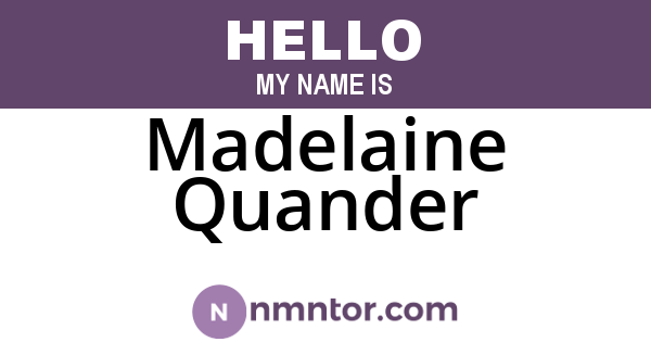 Madelaine Quander