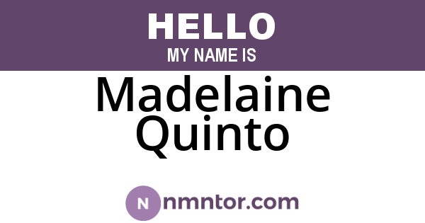 Madelaine Quinto