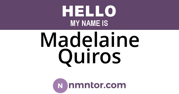 Madelaine Quiros