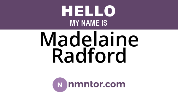 Madelaine Radford