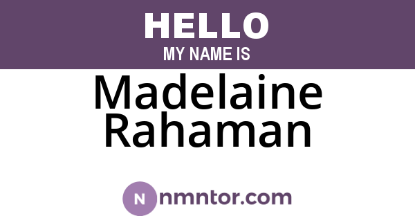 Madelaine Rahaman