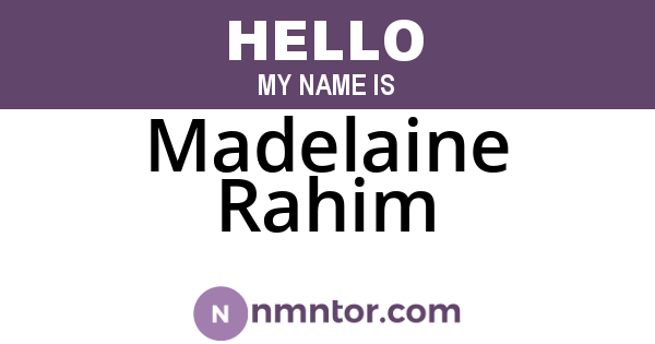 Madelaine Rahim