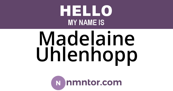 Madelaine Uhlenhopp