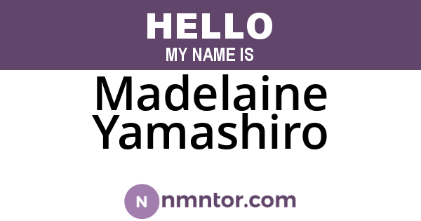 Madelaine Yamashiro