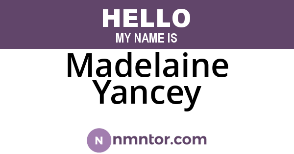 Madelaine Yancey