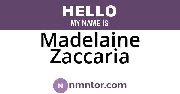Madelaine Zaccaria