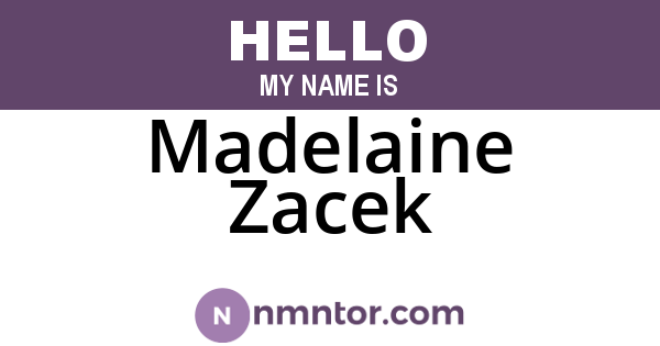 Madelaine Zacek