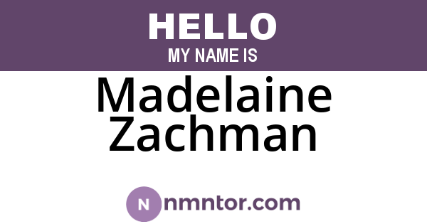 Madelaine Zachman