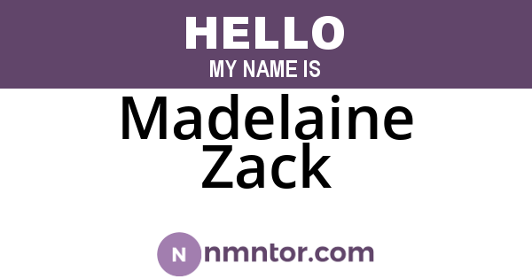 Madelaine Zack