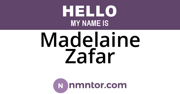 Madelaine Zafar