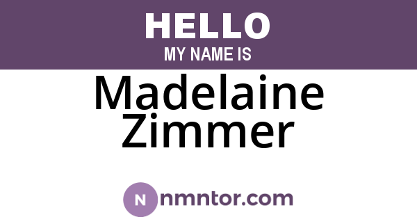 Madelaine Zimmer