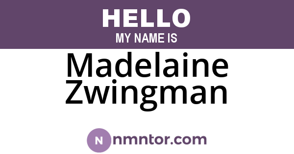 Madelaine Zwingman