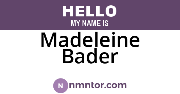 Madeleine Bader