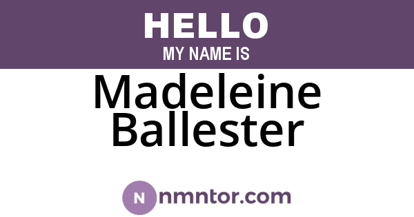 Madeleine Ballester