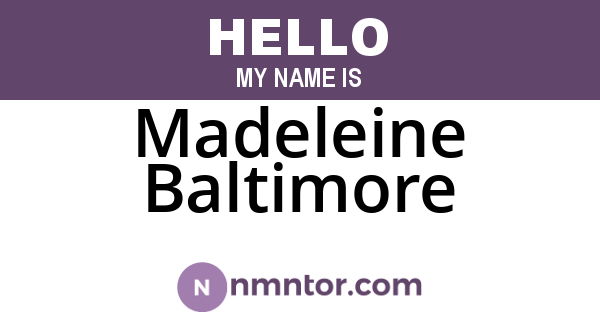 Madeleine Baltimore