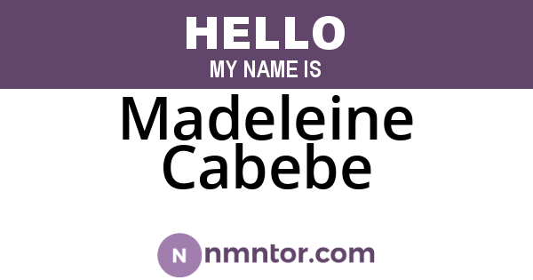 Madeleine Cabebe