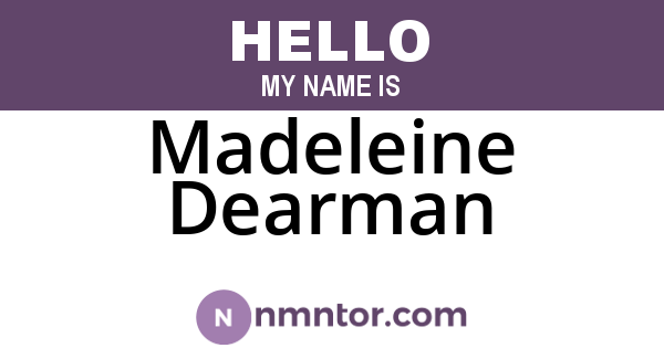 Madeleine Dearman