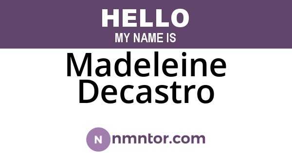 Madeleine Decastro