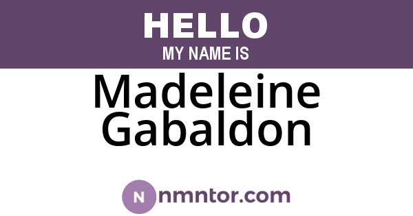Madeleine Gabaldon
